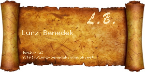 Lurz Benedek névjegykártya